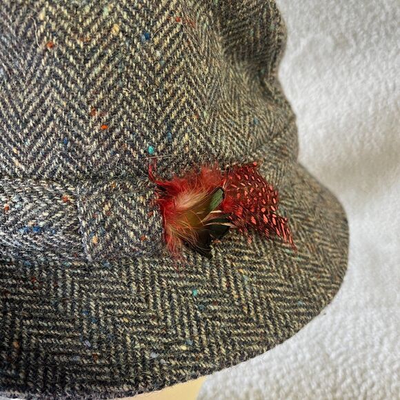 Donegal Tweed Wool Hat Mens 7 Medium 57  Brown Woven In Ireland - Picture 2 of 8